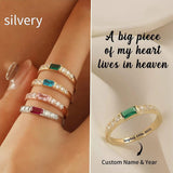 Diamond-encrusted Rectangular Birthstones Ring Birthstone Lettering In December