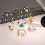 Geometric Design Stainless Steel Open Titanium Steel Ring