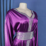 African Ethnic Style Women's Clothing Dress Rayon Hot Rhinestone V-neck With Belt