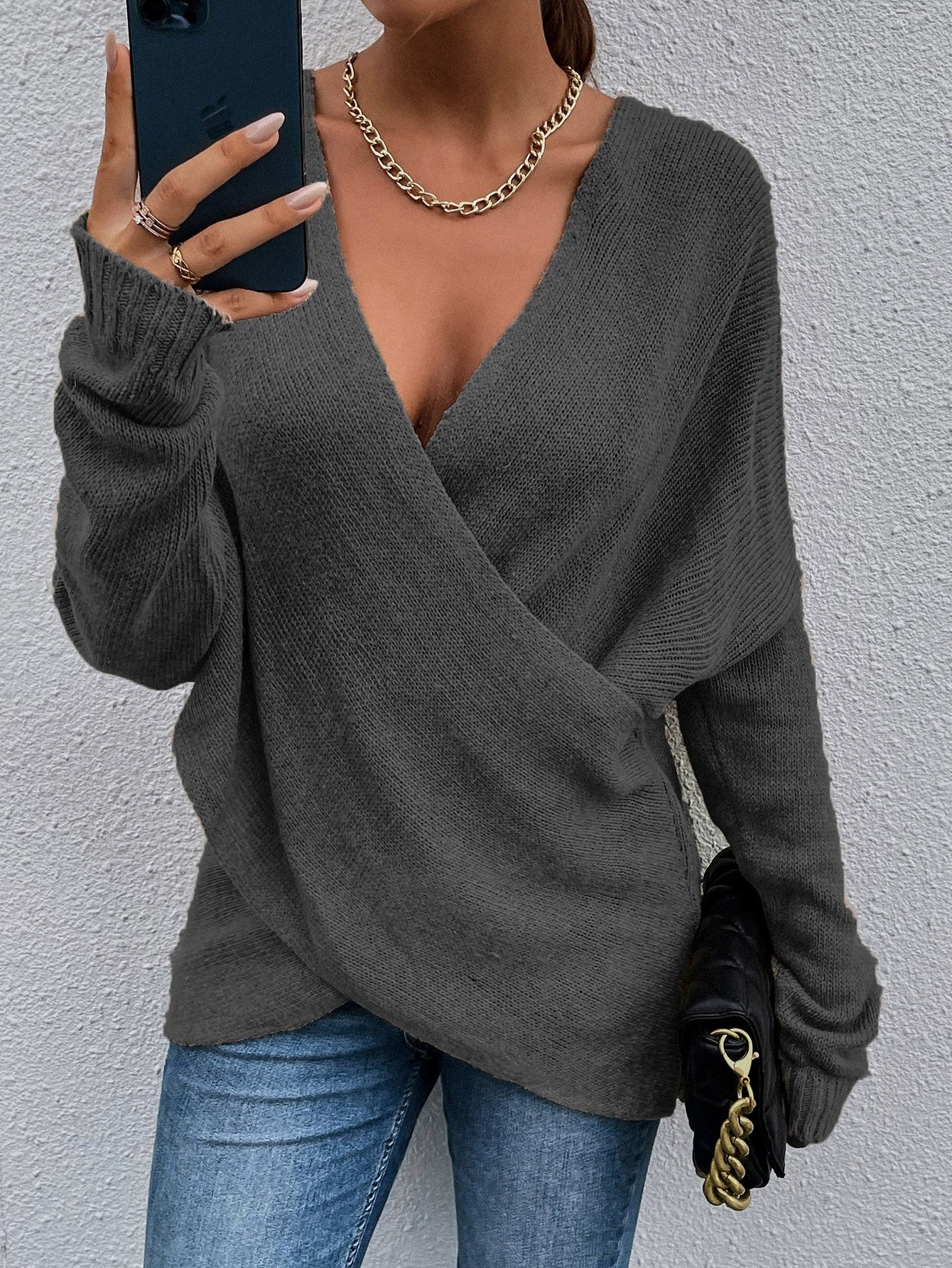 New Cross Loose Outer Wear Women's Knitted Sweater