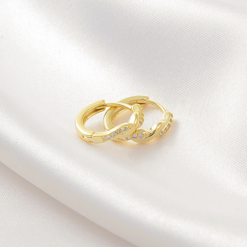 New Trendy Temperament Interwoven Earrings Female Fashion Personality Hemp Rope Earclip Earrings