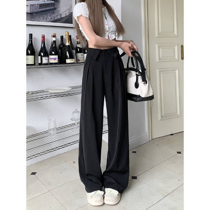 High-end Design Waist Flanging Suit Pants For Women