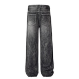 Water Ripple Straight Jeans For Men