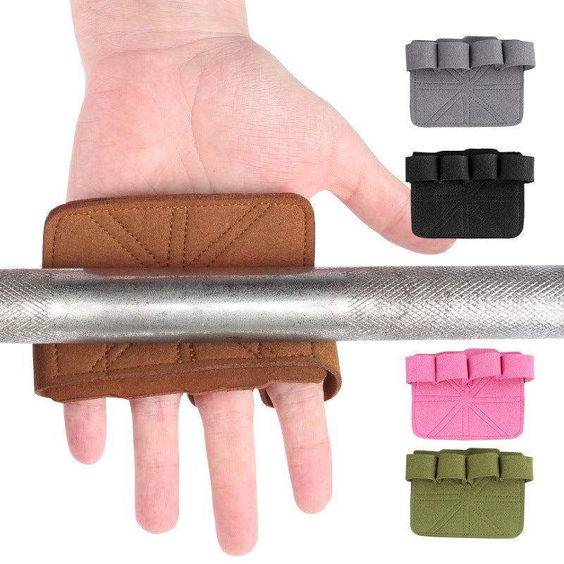 Palm Guard Faux Leather Sports Weightlifting Gym Gloves