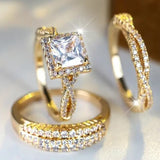 Fashion New Creative Three-piece Set Couple Rings