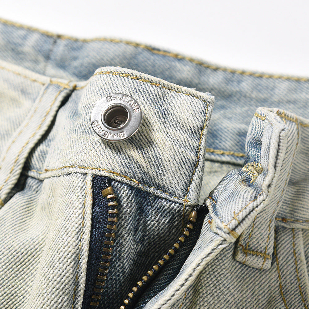 Vintage Fashion Yellow Jeans For Men
