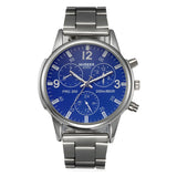 Fashion Simple Fake Three-eye Steel Belt Quartz Watch
