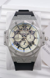 Men's Leather Strap Sports Pointer Quartz Watch