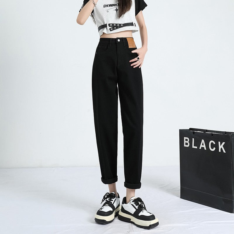 High Waist Straight Harem Jeans Women