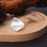 Fashion Frosted Brushed Square Stud Earrings