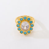Retro Affordable Luxury Elegant Turquoise High-grade All-match Small Ring