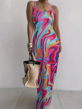 Summer New Suspender Slim Fit Slimming Long Dress