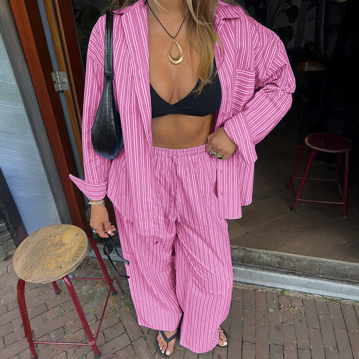 European And American Leisure Holiday Women's Striped