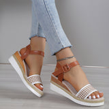 Houndstooth Print Sandals Women Summer Buckle Dress Shoes