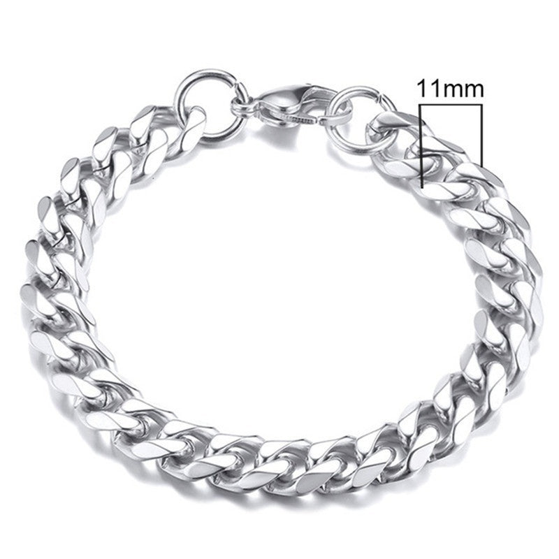 Gold Cuban Link Chain Six-sided Bracelet