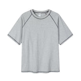 Raglan Topstitching Design Round Neck Short Sleeve T-shirt For Men