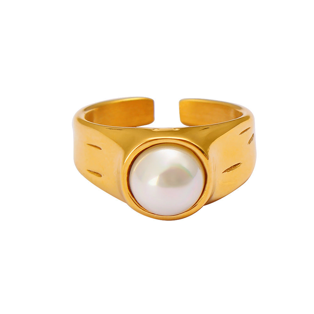 European And American Entry Lux 18K Gold Single Ring