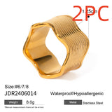 Stainless Steel Wide Surface Wave Ring