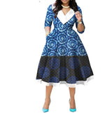 African Ethnic Double Sided Printed Batik Cotton Dress For Export