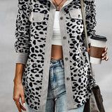 Women's Fashion Leopard Print Long Sleeve Jacket