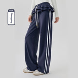 Loose Sports Pants Casual Women's Flounced Design Ballet Style Fashionable Side Stripes