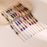 Retro Design Natural Stone Stainless Steel Bracelet Plated With Real Gold Special-interest