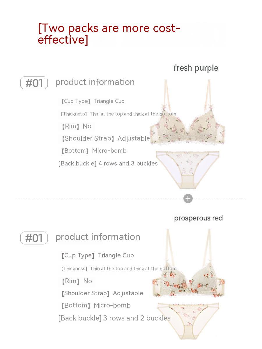 Ladies' Thin Push-up Underwear For Small Breasts