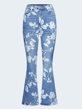 New Women’s AutumnWinter Printed Denim Pants, Women’s Denim Pants, Essential Jeans For AutumnWinter, Warm Jeans, Women’s Four Seasons Jeans, Printed Jeans
