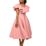 Elegant Ruffle Large Dress