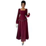Minimalist Long Sleeve Senior Dress Women's Clothing