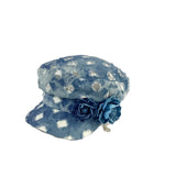 Fashion Flat Top Octagonal Cap Hole Denim All-match Navy Hat
