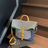 Denim Messenger Bag Fashionable Artistic Youth Handbag Large Capacity Shoulder