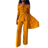 Ladies Fashion Suit Trousers African Two Piece