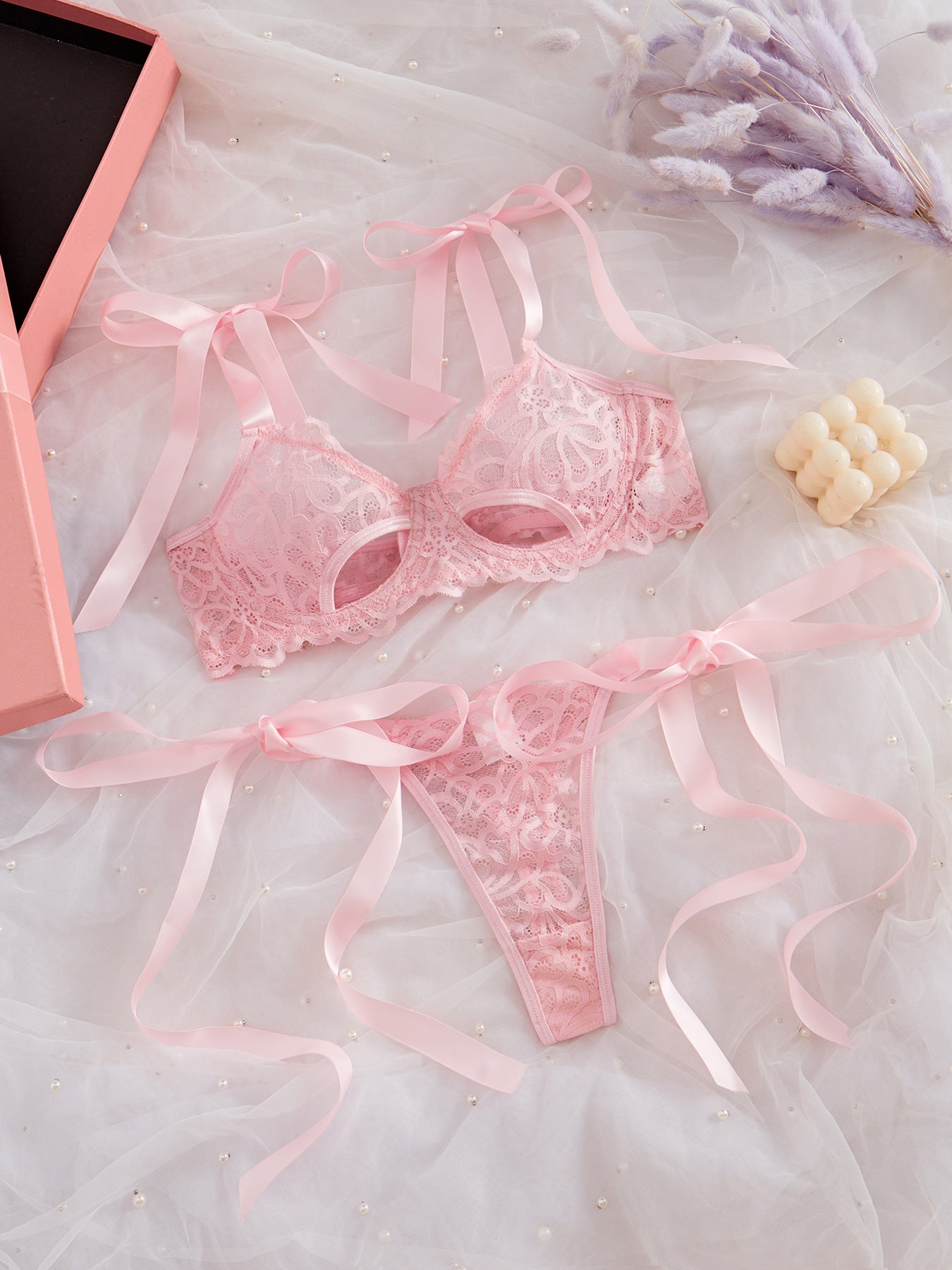 Pure Desire Three-point Bra Panties Two-piece Set
