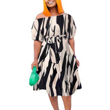 Fashion Elegant Tied African Plus Size Long Dress