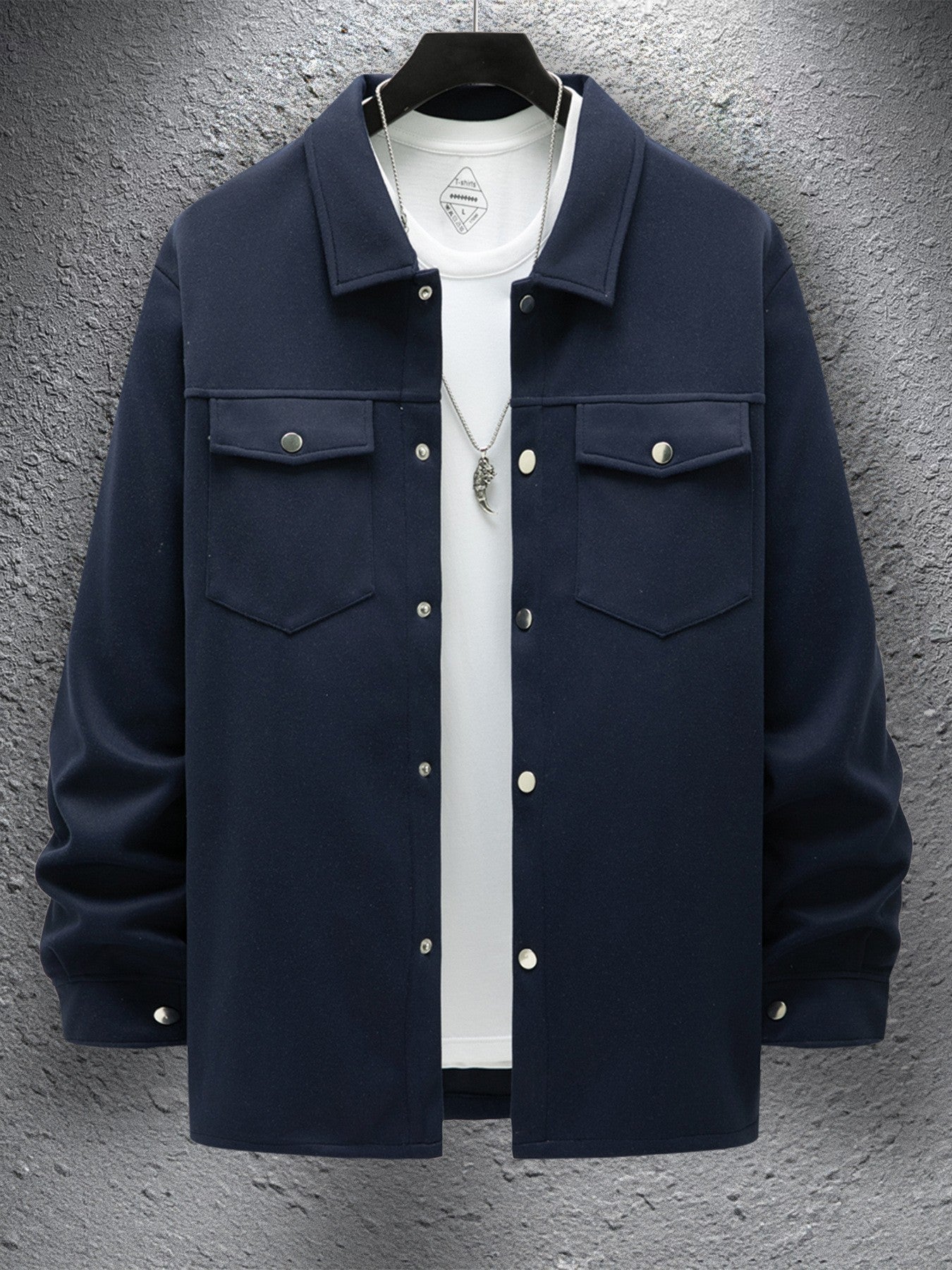 Men's Casual Spring And Autumn Solid Color Single-breasted Jacket Coat
