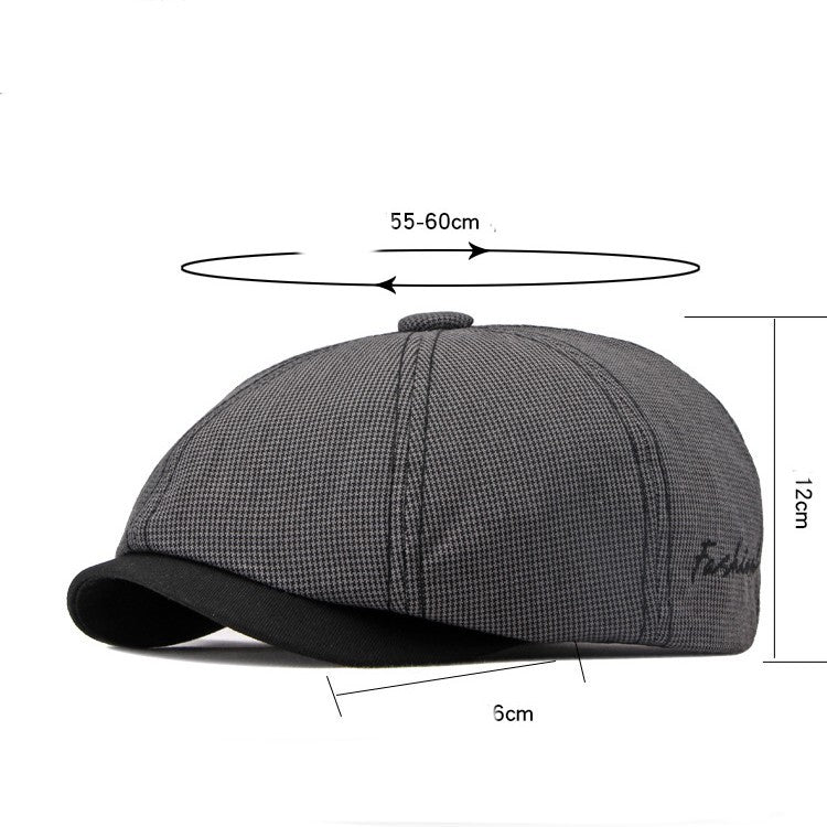 Spring And Summer Thin Breathable Octagonal Cap Male