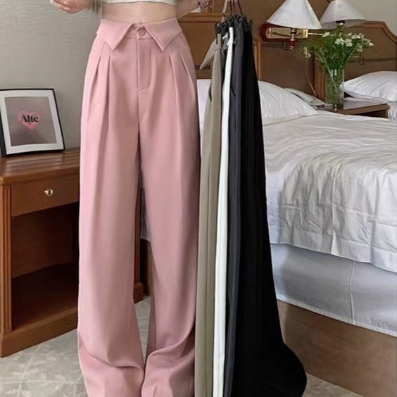 High-end Design Waist Flanging Suit Pants For Women
