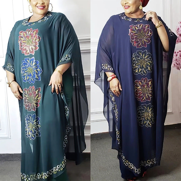 African Women's Loose Robe Heavy Industry Hot Drill Skirt
