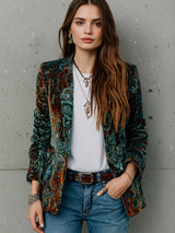 New Women's Clothing, New Autumn And Winter Women's Clothing, New Printed Fashion Casual Commuting Suit Jacket With Lining