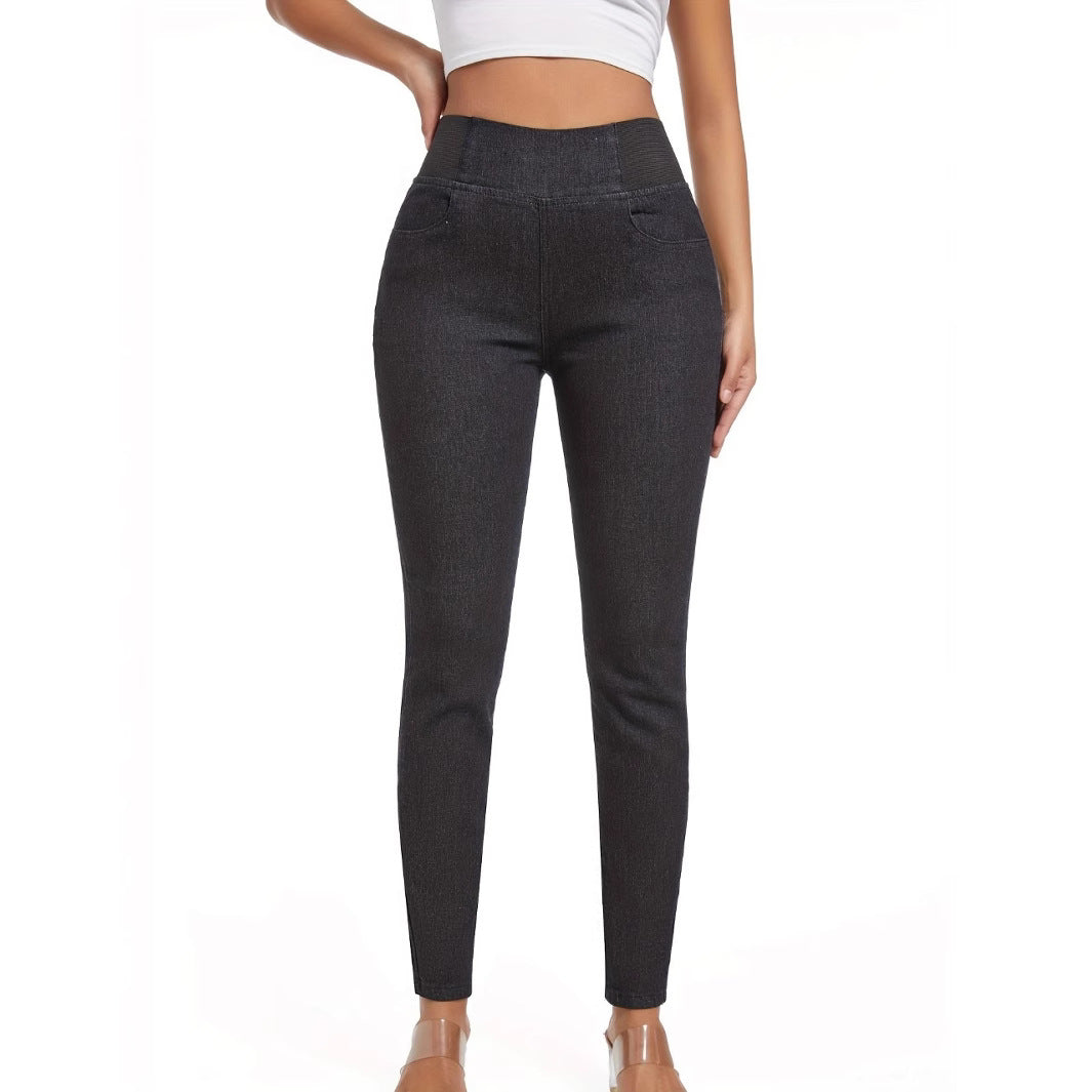 Fleece Padded Jeans Women's Slim Fit All-matching Skinny Pants