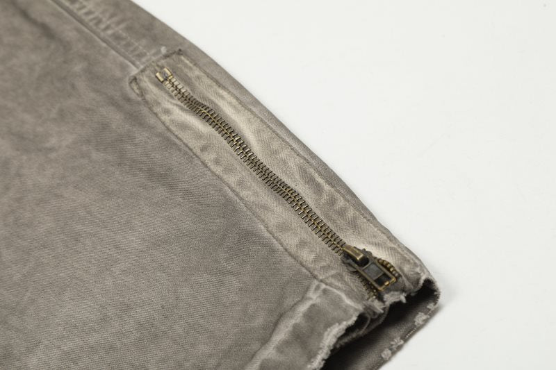 Three-dimensional Cut Washed Dirty Mud Baggy Wide-leg Jeans
