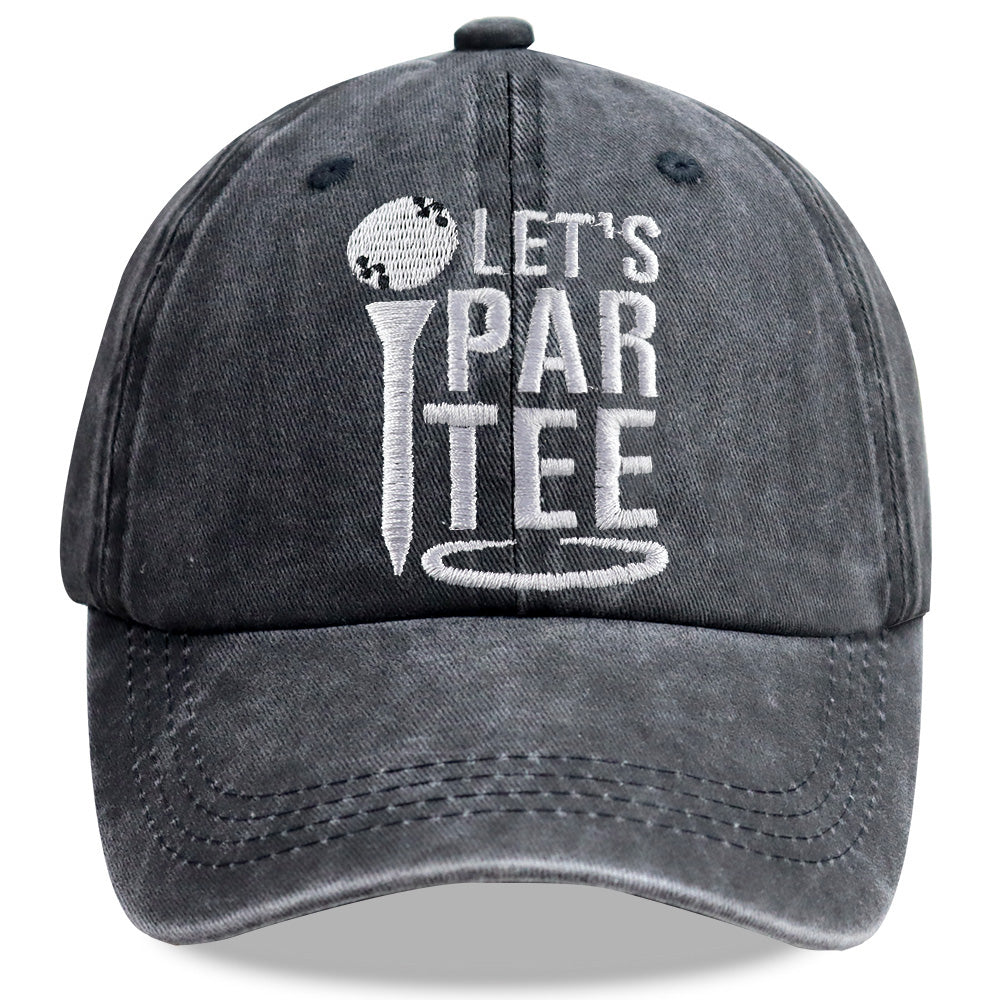 2pcs Golf Gifts Hats Par Tee Hats For Men Women, Adjustable Embroidered Wash Cotton Baseball Cap