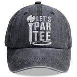 2pcs Golf Gifts Hats Par Tee Hats For Men Women, Adjustable Embroidered Wash Cotton Baseball Cap