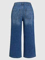 New Women’s Straight Leg Wide Leg Jeans, Slim Fit, Built-in Zipper, Designed Pocket, Suitable For Students, Work, And All Season Wear