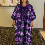 African Ethnic Style Robe With Headscarf Dress