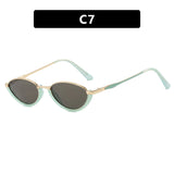 Small Frame Metal Sunglasses Sun Protection Plain Sun Glasses