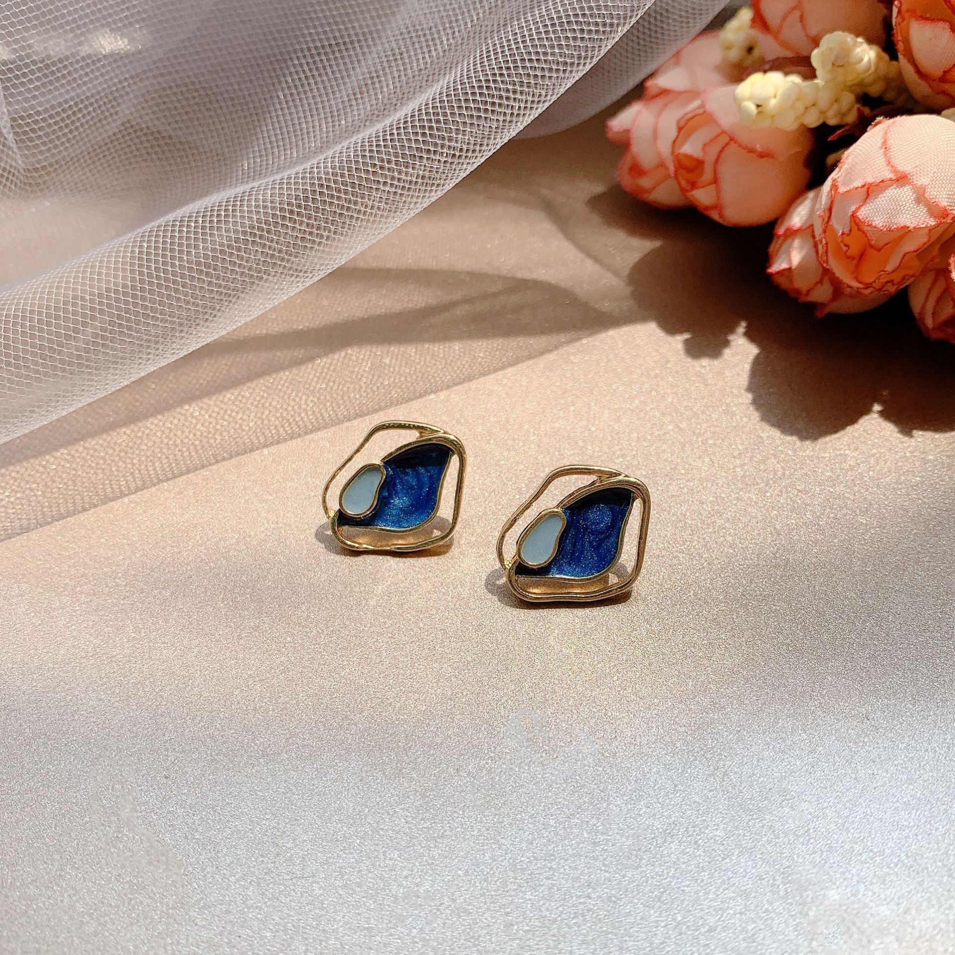 S925 Silver Stud Earrings Simple Women's Small