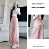 Loose Drooping Straight-leg Pants Sweatpants High Waist Slimming American Wide Leg Pants