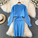 Women's Loose Two-piece Sweater Knitted Dress